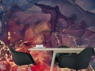 Фотошпалери Золотий Fluid art з фіолетовим - 1