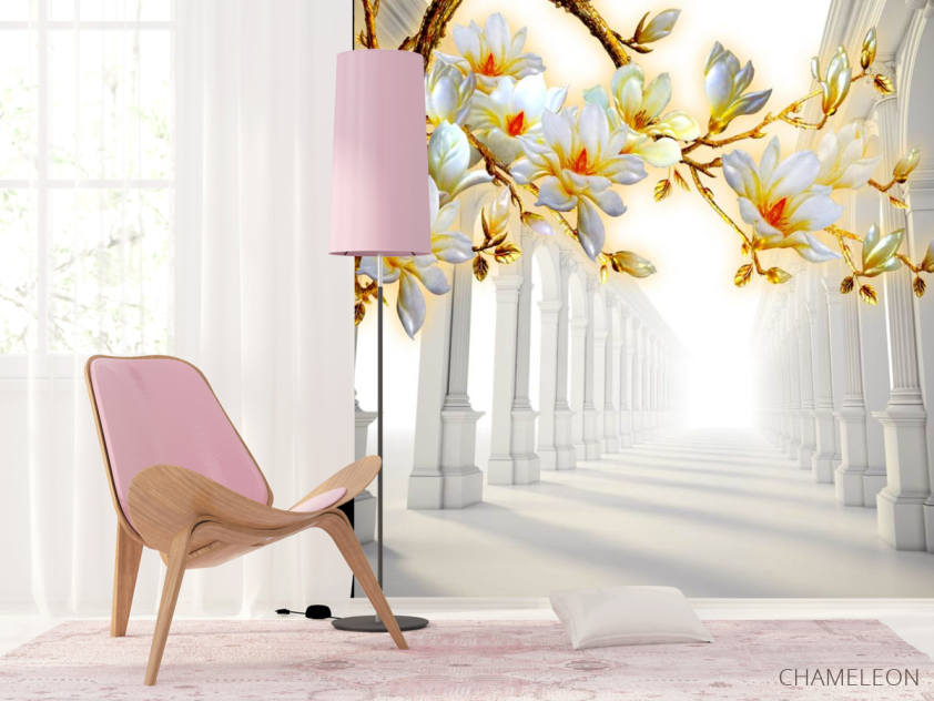 Фотошпалери Тунель з гілкою магнолії - 4