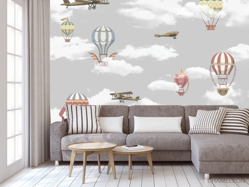 Фотообои Самолётики и воздушные шары - 3