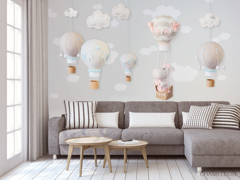 Фотообои воздушные шары с животными - 3