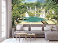 Фотообои Водопад с павлинами - 3