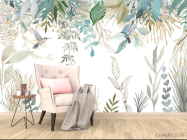 Фотообои Листья птропические и колибри - 4