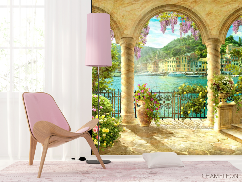 Фотошпалери Фреска з арками і водою - 4