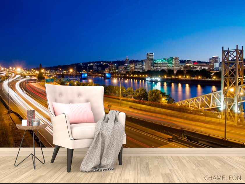 Фотообои Ночная яркая дорога - 4