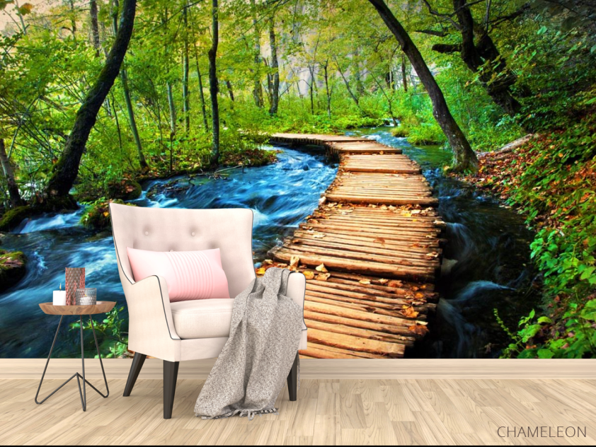 Фотообои деревянный мостик в лесу - 4