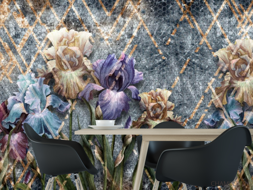 Шпалери Дизайнерські іриси - 1