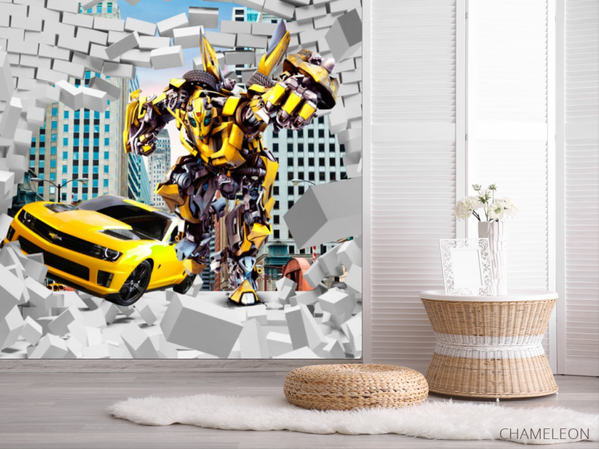 Фотошпалери Бамбелбі з цегляної стіни - 2