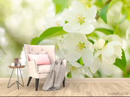 Фотообои белые цветочки на деревьях - 4