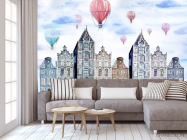 Фотообои Домики и воздушные шары - 3