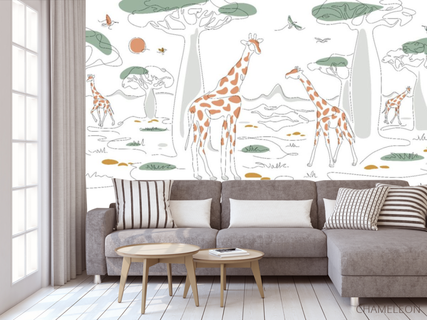 Фотообои Линейные жирафы - 3