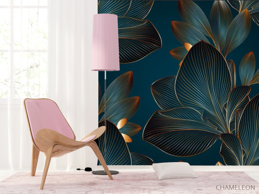 Фотошпалери 3Д листя об'ємні - 4