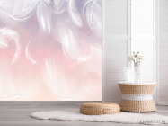 Фотошпалери Пір'я на тлі фіолетового градієнта. - 2