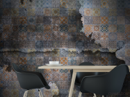 Фотошпалери Мотиви печворк на тлі чорного цегли - 1