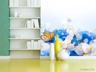 Фотошпалери Квіти з метеликами - 3