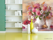 Фотошпалери картина квіти у вазі - 3