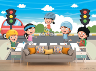 Фотообои Дети на дороге - 1