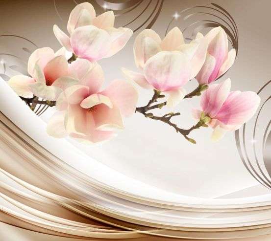 Фотообои Магнолия на атласе Фотообои Магнолия на атласе 22132