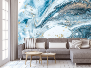 Фотообои Синий флюид с перламутром - 3