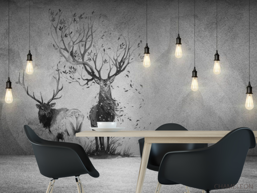 Фотошпалери Олені і лампа - 1