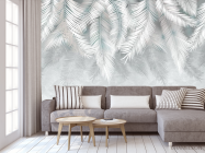 Фотообои серые листья на стену - 3