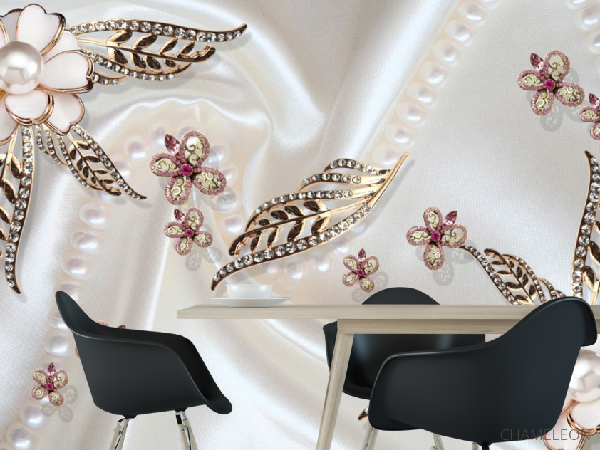 Фотошпалери Брошки з золотими листочками - 1