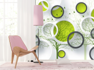 Фотошпалери Кола і зелені дерева - 4