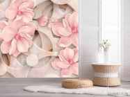 Фотошпалери 3Д квіти рожеві - 2