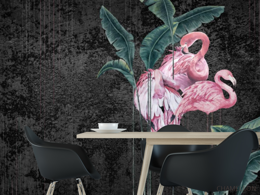 Фотошпалери фламінго - 1