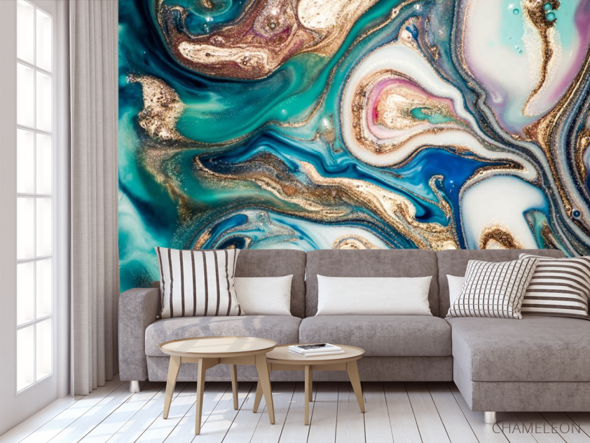 Фотообои Золотой Fluid art - 3