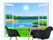 Фотошпалери озеро за вікном - 1