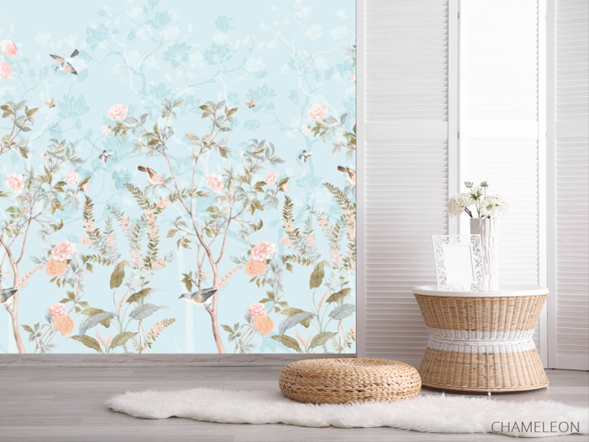 Фотошпалери гілки з птахами - 2