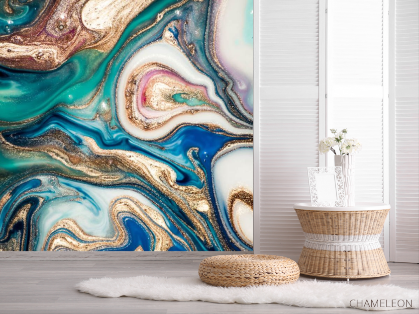 Фотошпалери Золотий Fluid art - 2