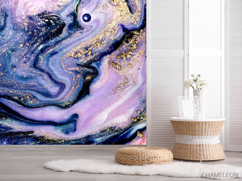 Фотошпалери Фіолетовий Fluid art - 2