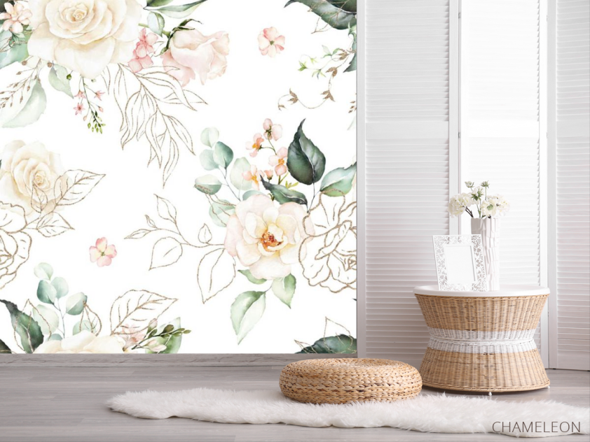 Фотошпалери Аварельні квіти патерн - 2