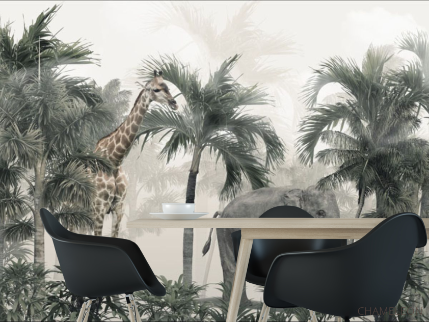 Фотошпалери пальми і тропічні тварини - 1
