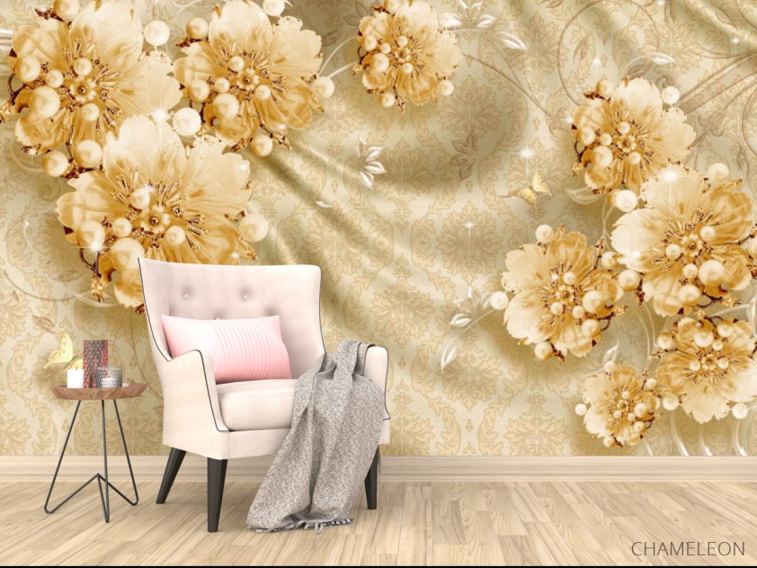 Фотообои цветы с жемчужинами - 4