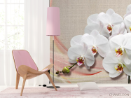 Фотошпалери Орхідеї на тлі тканини - 4
