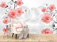 Фотообои 3D утоны роз над водой - 4