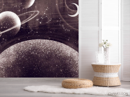 Фотошпалери дизайнерські планети коричневий відтінок - 2