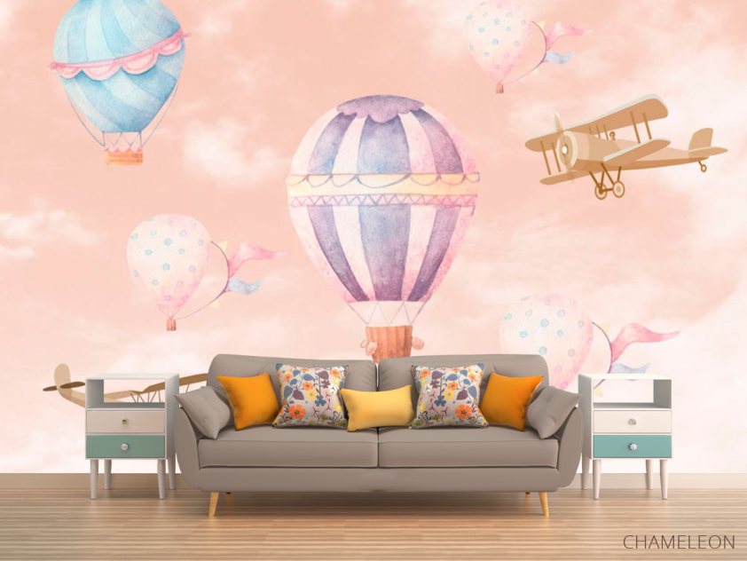 Фотообои Воздушные шары и самолетик - 1