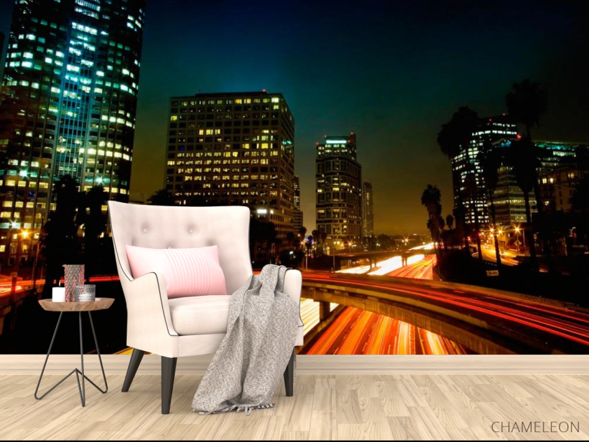 Фотообои Ночь, яркая дорога - 4