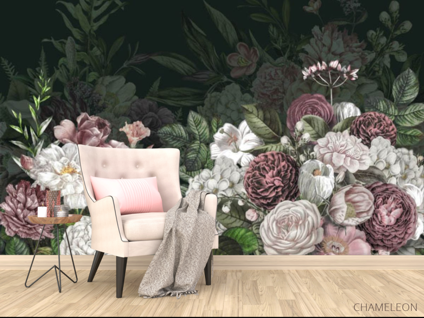 Фотообои Тёмные винтажные цветы - 4