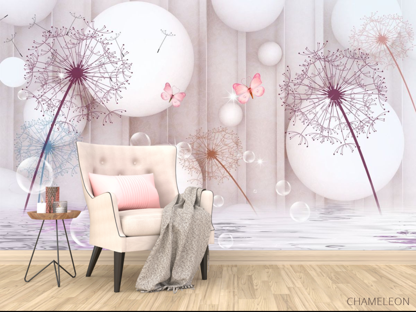 Фотообои одуванчики и шары - 4