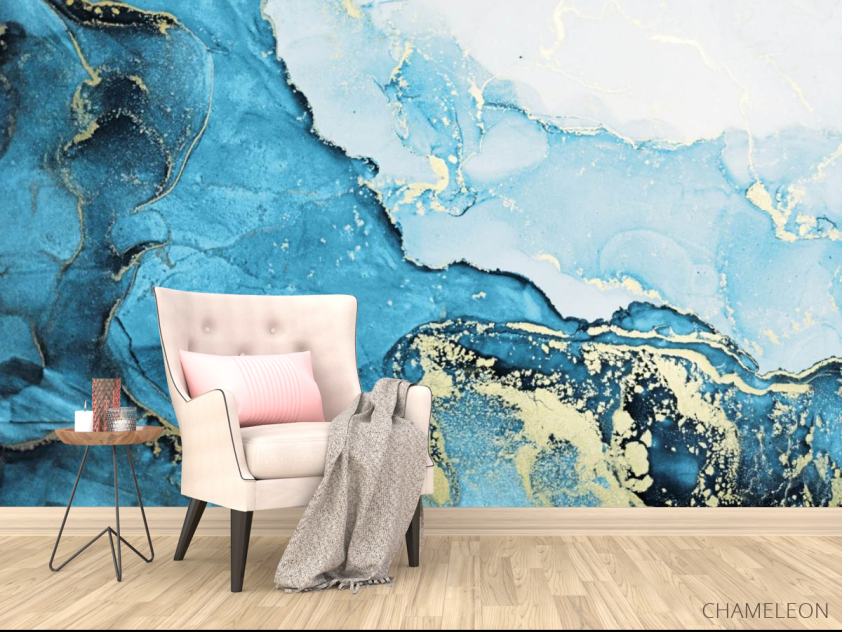 Фотообои Синий Fluid art - 4