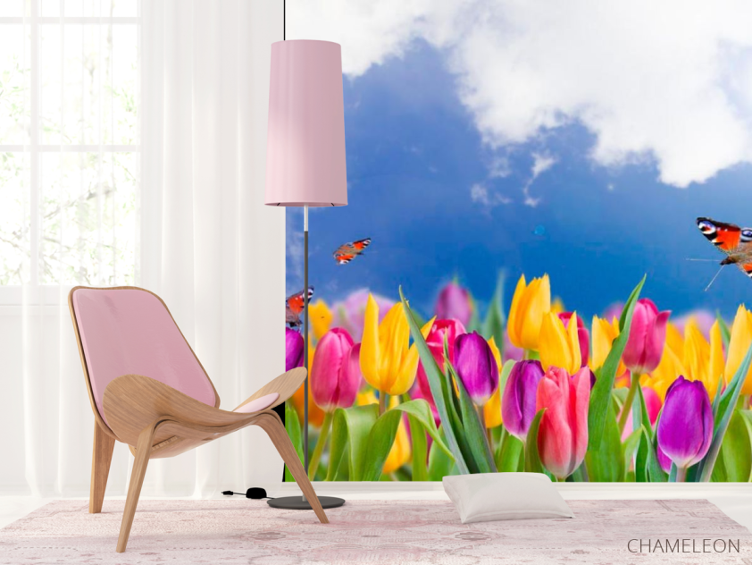 Фотошпалери Тюльпани і метелики - 4