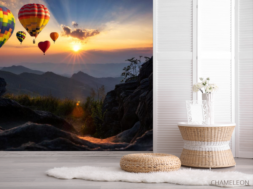 Фотошпалери повітряні кулі сердечка - 2