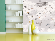 Фотошпалери Бежева карта дитяча мінімалістична українською мовою - 3