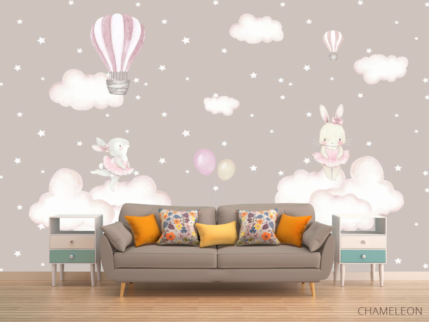 Фотообои Зайки на тучках - 1