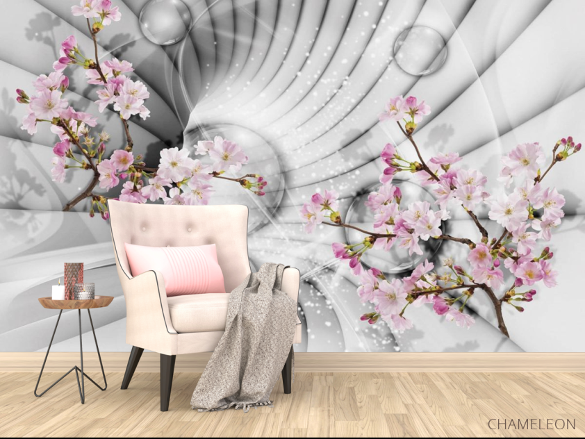 Фотообои 3д тоннель с цветами - 4