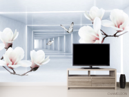 Фотообои цветы и 3д тоннель - 2